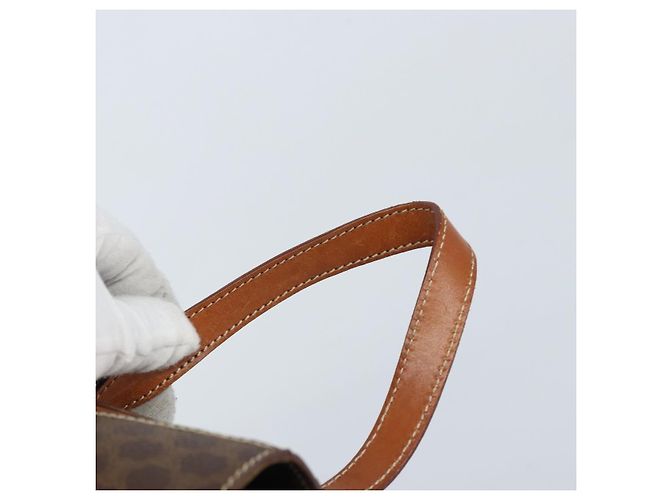 Céline CELINE Macadam Canvas Backpack PVC Leather Brown Gold Auth gh1897 Golden - view 14