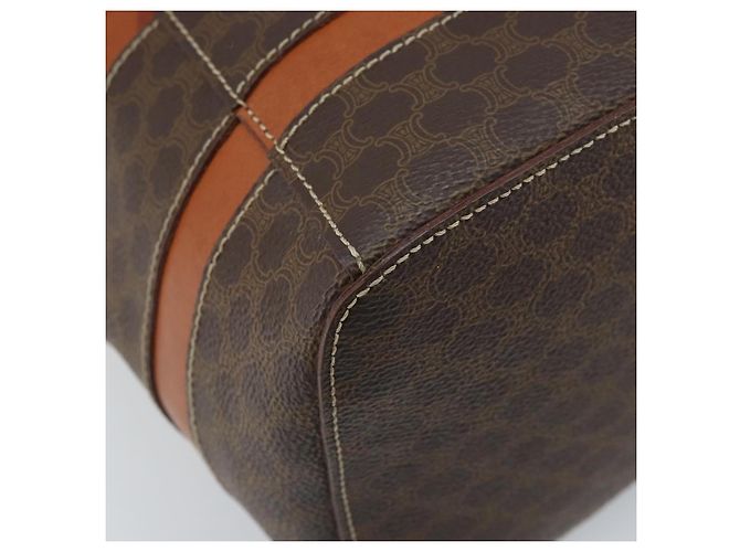 Céline CELINE Macadam Canvas Backpack PVC Leather Brown Gold Auth gh1897 Golden - view 17