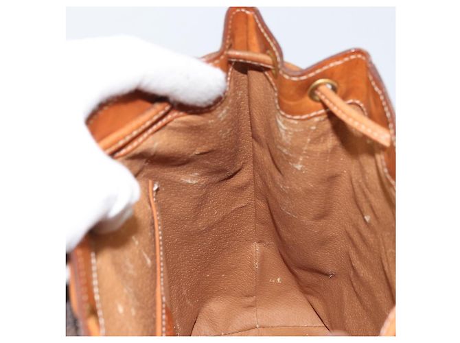 Céline CELINE Macadam Canvas Backpack PVC Leather Brown Gold Auth gh1897 Golden - view 22