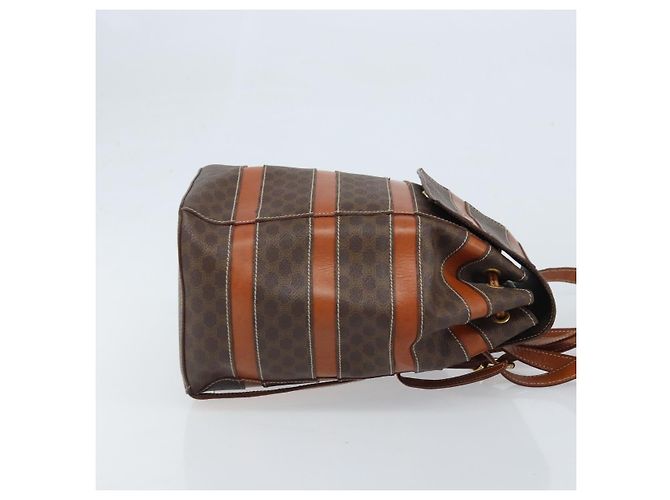 Céline CELINE Macadam Canvas Backpack PVC Leather Brown Gold Auth gh1897 Golden - view 3