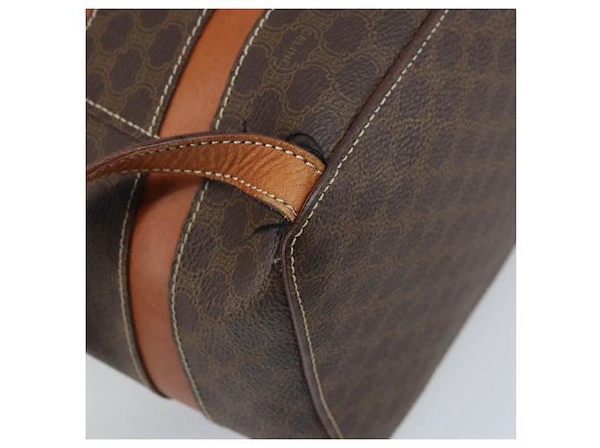 Céline CELINE Macadam Canvas Backpack PVC Leather Brown Gold Auth gh1897 Golden - view 9