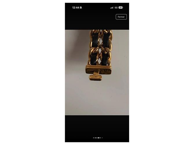 Relógio Chanel Première em Ouro e Couro Preto Dourado - vista 8