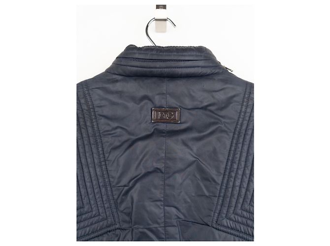 Biker Puffer Jacke Dolce & Gabbana AW04 Marineblau - Ansicht 6