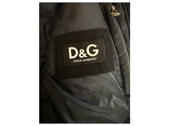 Biker Puffer Jacke Dolce & Gabbana AW04 Marineblau - Ansicht 8
