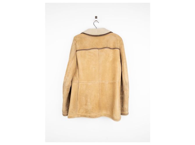 Double Doppelt gefütterter Schafleder-Mantel Prada AW05 Beige - Ansicht 2