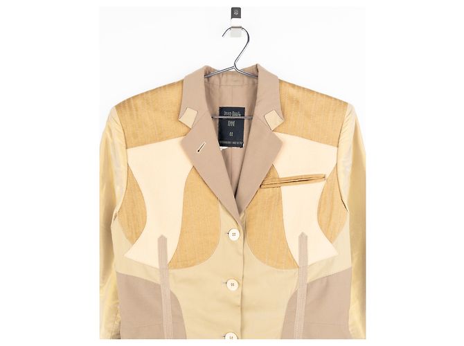 Blazer híbrido patchwork 'Inside Out' de Jean Paul Gaultier AW89 Beige - vista 3