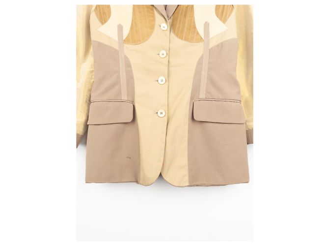 Blazer híbrido patchwork 'Inside Out' de Jean Paul Gaultier AW89 Beige - vista 4