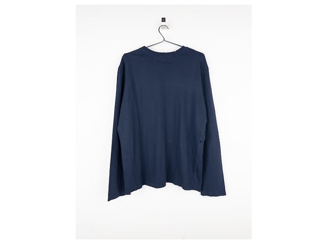 Balmain by Olivier Rousteing 2010s Distressed Henley Button Longsleeve Shirt Navy blue - view 2