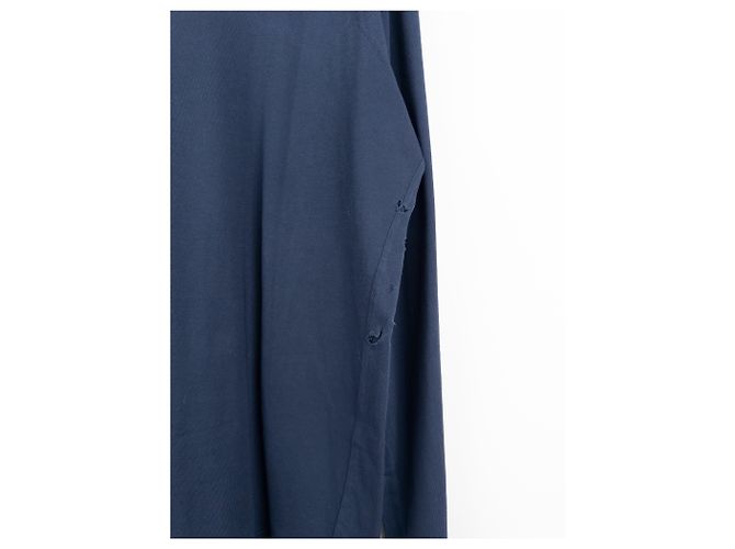 Balmain by Olivier Rousteing 2010s Distressed Henley Button Longsleeve Shirt Navy blue - view 6