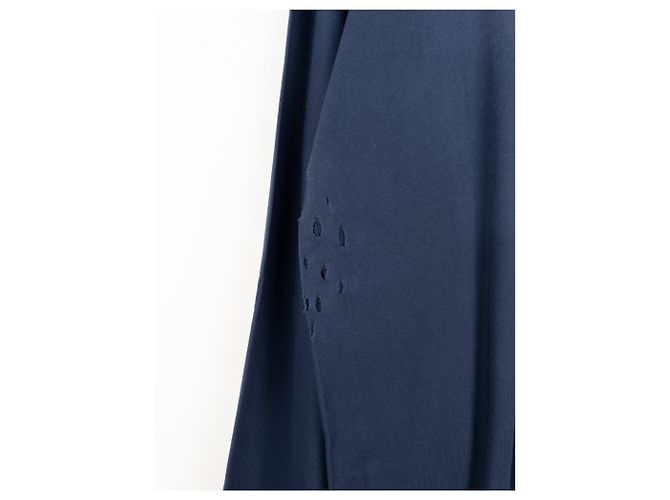 Balmain by Olivier Rousteing 2010s Distressed Henley Button Longsleeve Shirt Navy blue - view 8