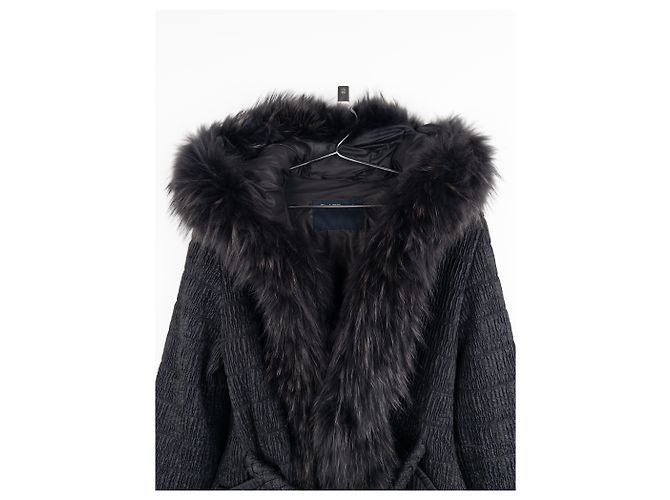 Roberto Cavalli 2000s Shirring Ruffle Fur Puffer Jacket - view 4