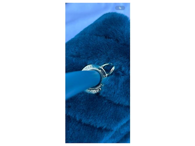 Trendy CC Chanel Shearling-Tasche mit Lammlederverzierungen Dunkelblau - Ansicht 3