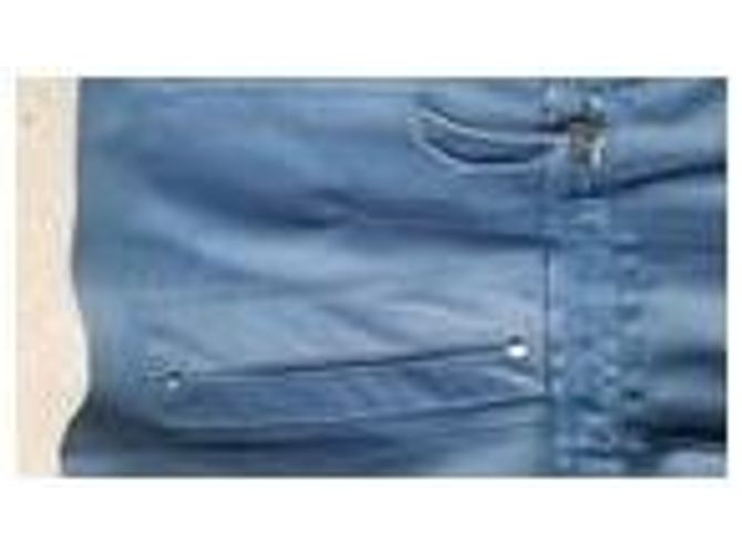 Autre Marque Blaue Lederjacke im Military Look - Ansicht 5