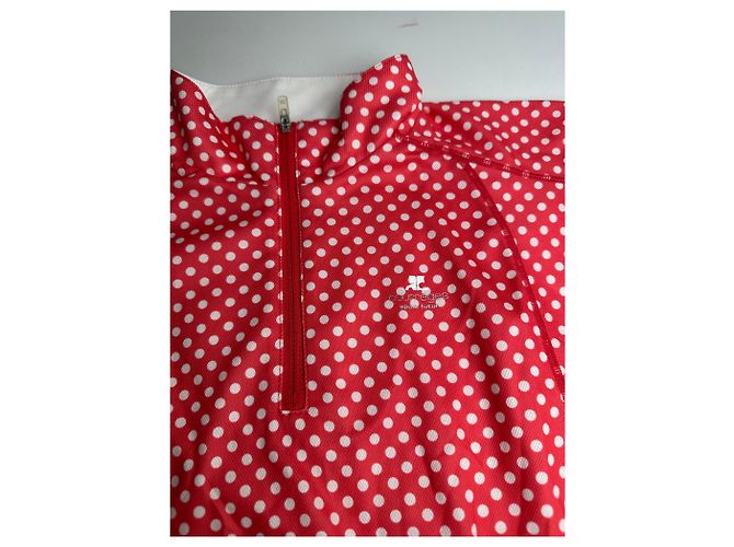 Polo vintage Courreges a pois rosso e bianco M - vista 11