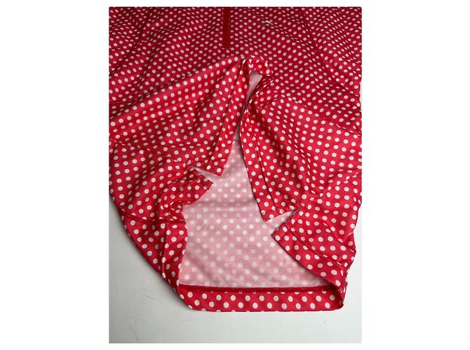 Polo vintage Courreges a pois rosso e bianco M - vista 7