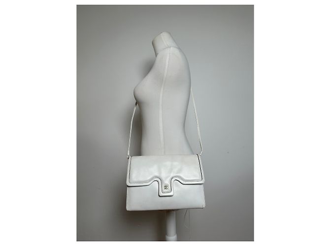 Vintage Givenchy Mehrweg-Ledertasche Weiß - vista 5