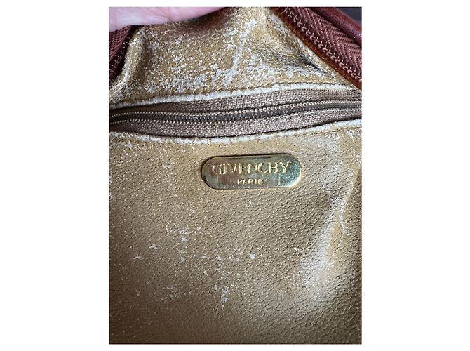 Vintage Givenchy Schlangenprägung Leder Umhängetasche Braun - Ansicht 6