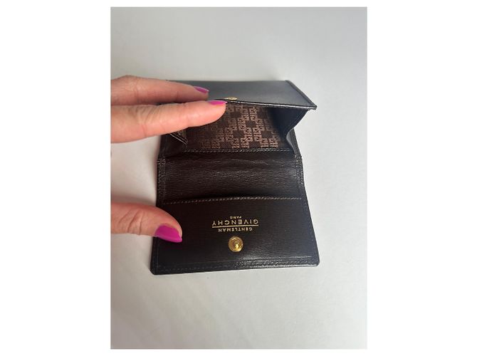 Vintage Givenchy Leather Wallet Black Brown - view 4