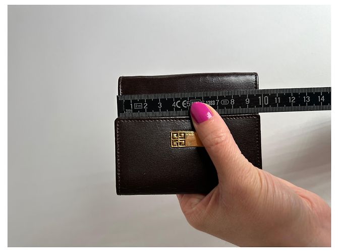 Vintage Givenchy Leather Wallet Black Brown - view 8