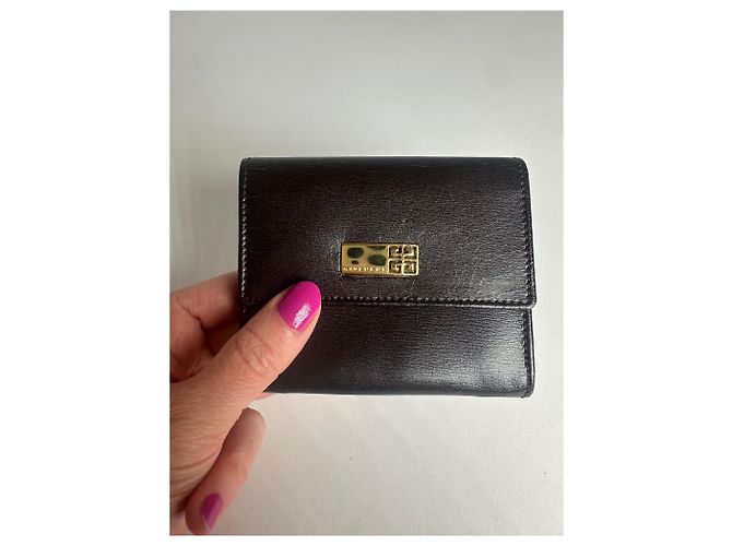 Vintage Givenchy Leather Wallet Black Brown - view 9