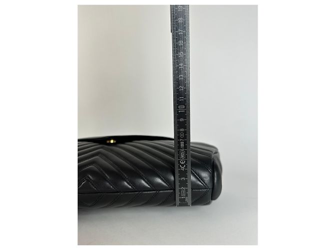 Pochette en cuir vintage Givenchy abstraite noire - vue 14