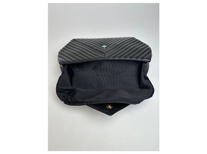 Pochette en cuir vintage Givenchy abstraite noire - vue 4