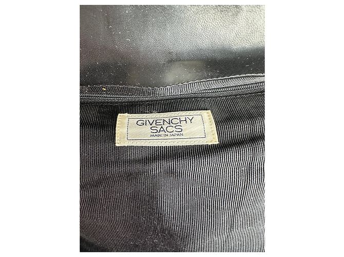 Pochette en cuir vintage Givenchy abstraite noire - vue 6