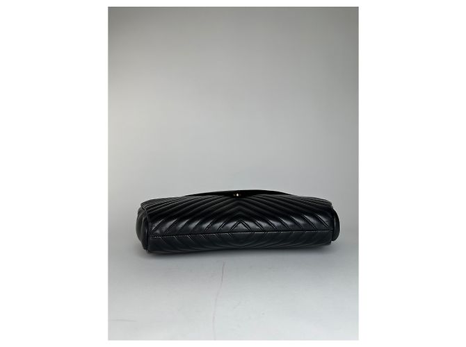 Pochette en cuir vintage Givenchy abstraite noire - vue 7