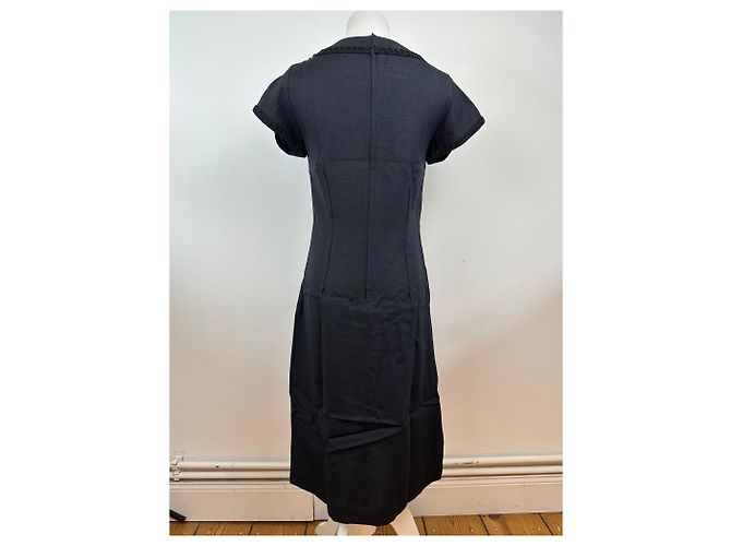 Vintage Givenchy Leinenkleid schwarz M - Ansicht 14