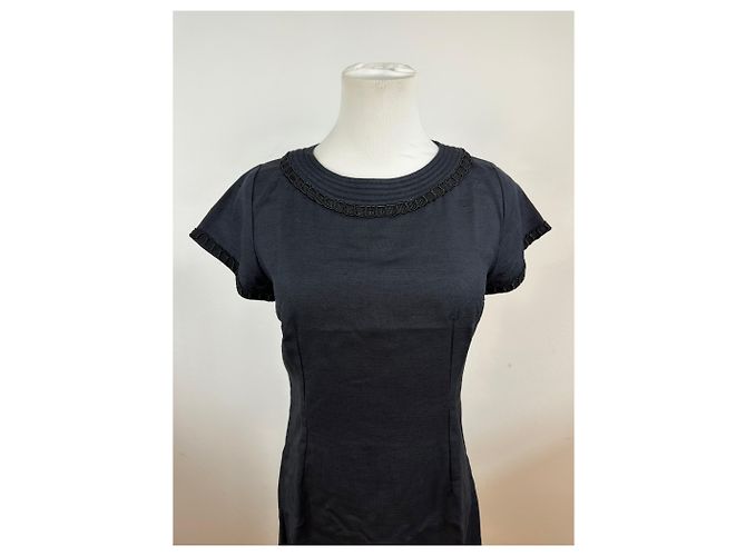 Vintage Givenchy Leinenkleid schwarz M - Ansicht 2