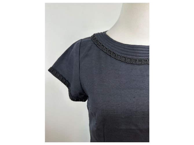 Vintage Givenchy Leinenkleid schwarz M - Ansicht 6