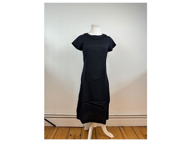 Vintage Givenchy Leinenkleid schwarz M - Ansicht 8