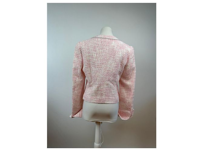 Vintage Courreges kariertes Kurzmäntel in Rosa und Weiß L Pink - Ansicht 12