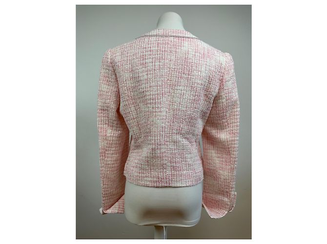 Vintage Courreges kariertes Kurzmäntel in Rosa und Weiß L Pink - Ansicht 3
