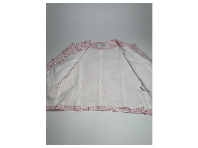 Vintage Courreges kariertes Kurzmäntel in Rosa und Weiß L Pink - Ansicht 7