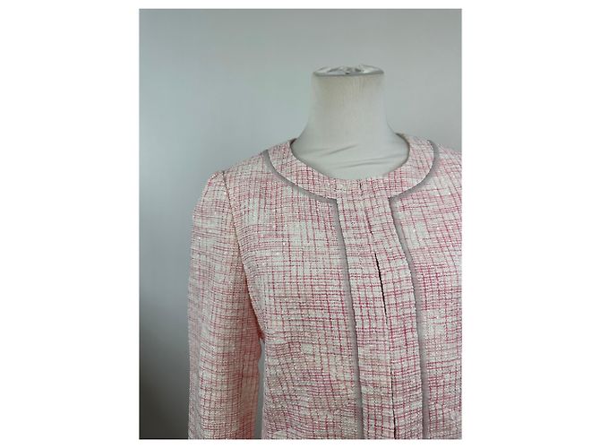 Vintage Courreges kariertes Kurzmäntel in Rosa und Weiß L Pink - Ansicht 9