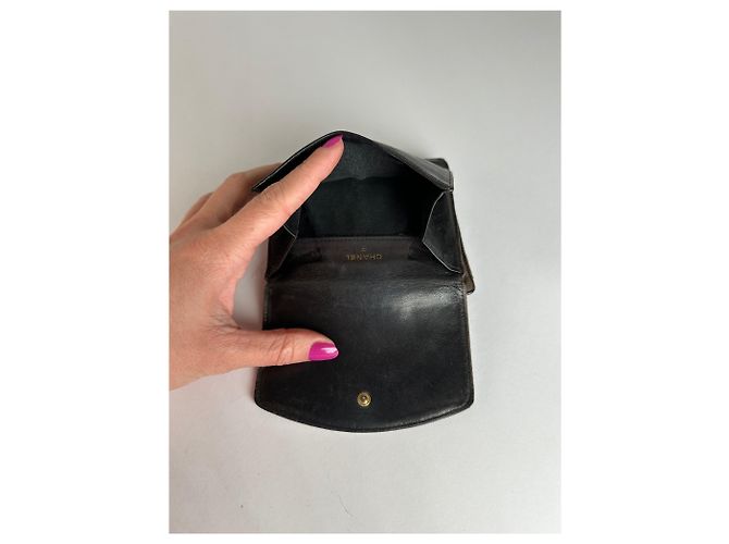 Vintage Chanel CC Leather Wallet Black - view 6