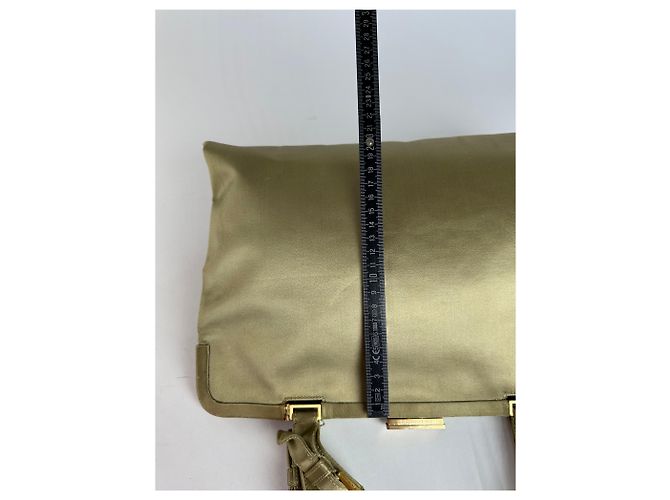 Vintage Prada Klapphandtasche Grün Gold - Ansicht 13