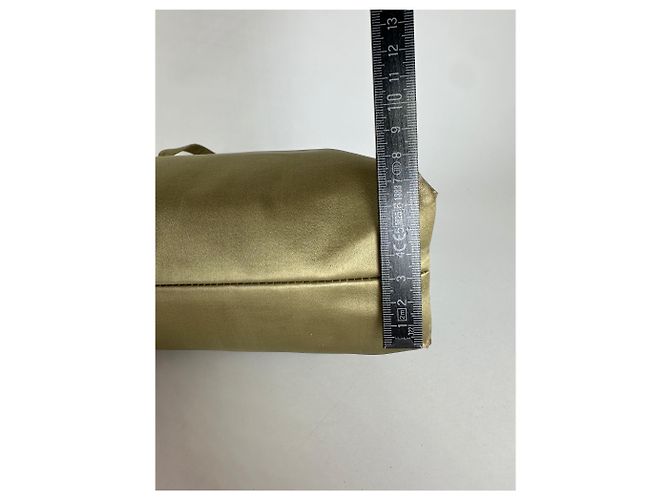 Vintage Prada Klapphandtasche Grün Gold - Ansicht 14