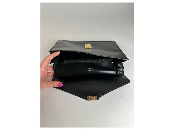 Clutch in pelle vintage Gucci nera Nero - vista 3