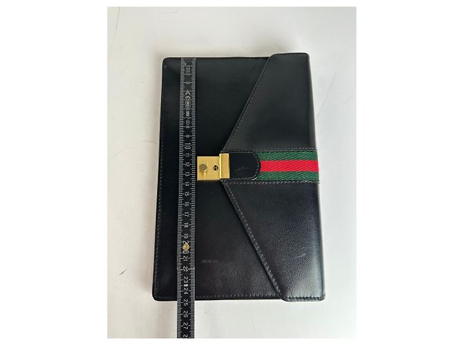 Clutch in pelle vintage Gucci nera Nero - vista 6