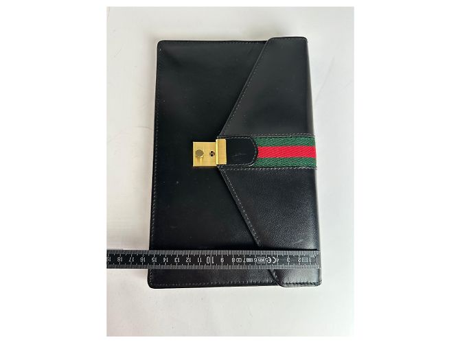 Clutch in pelle vintage Gucci nera Nero - vista 7
