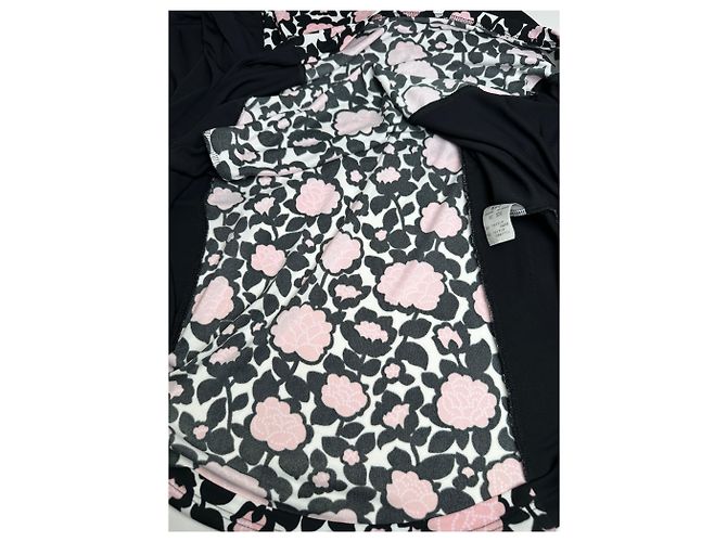 Vintage Courreges abstraktes Kleid schwarz rosa M - Ansicht 10