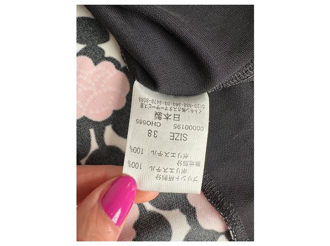 Vintage Courreges abstraktes Kleid schwarz rosa M - Ansicht 11