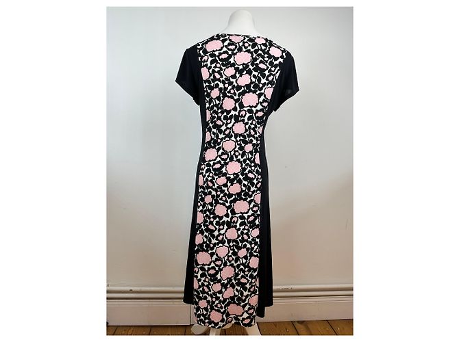Vintage Courreges abstraktes Kleid schwarz rosa M - Ansicht 14