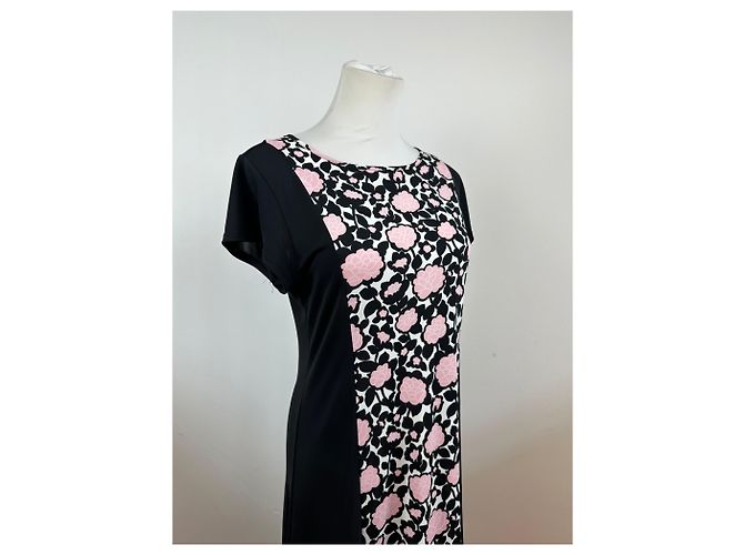 Vintage Courreges abstraktes Kleid schwarz rosa M - Ansicht 4
