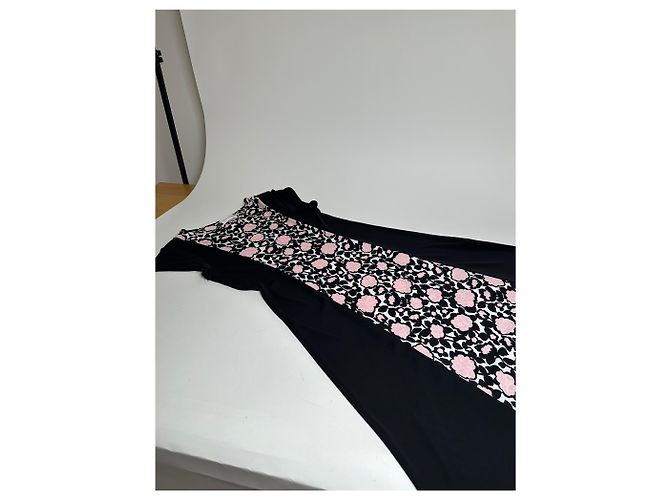 Vintage Courreges abstraktes Kleid schwarz rosa M - Ansicht 5
