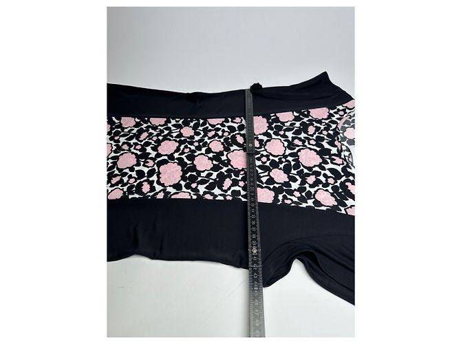 Vintage Courreges abstraktes Kleid schwarz rosa M - Ansicht 6