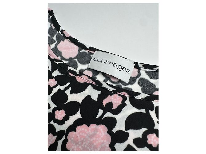 Vintage Courreges abstraktes Kleid schwarz rosa M - Ansicht 9