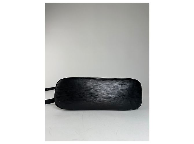 Vintage Courreges 2-Wege geriffelter Lederhandtasche schwarz - Ansicht 10